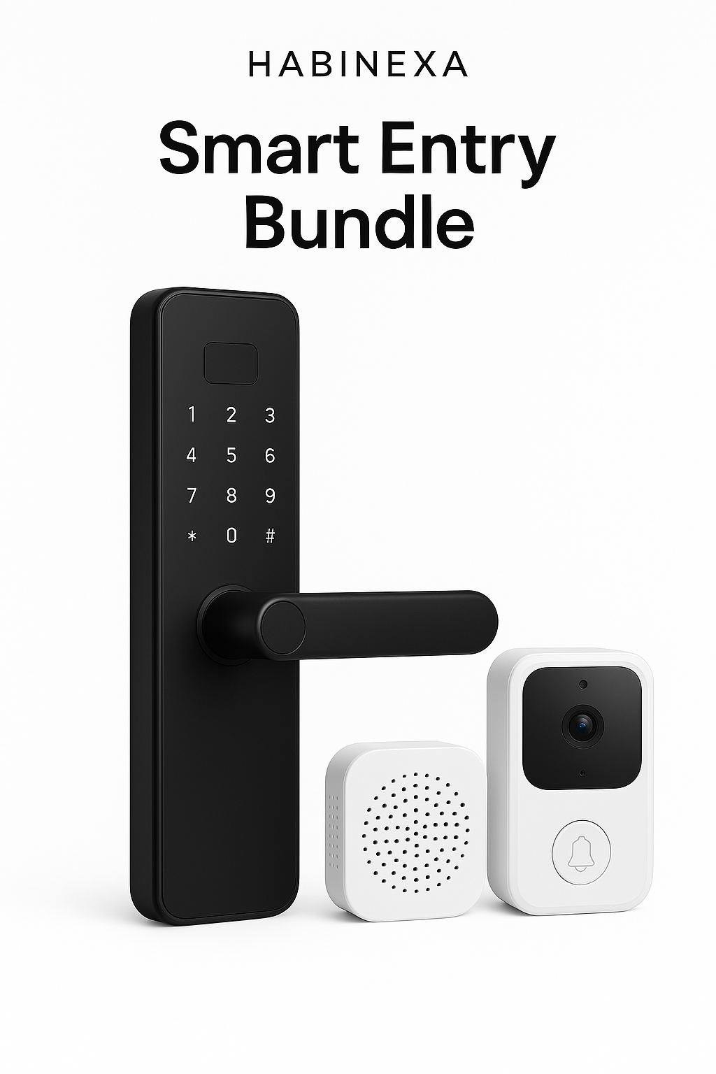Habinexa Smart Entry Bundle – C91 Lock + Wireless Doorbell